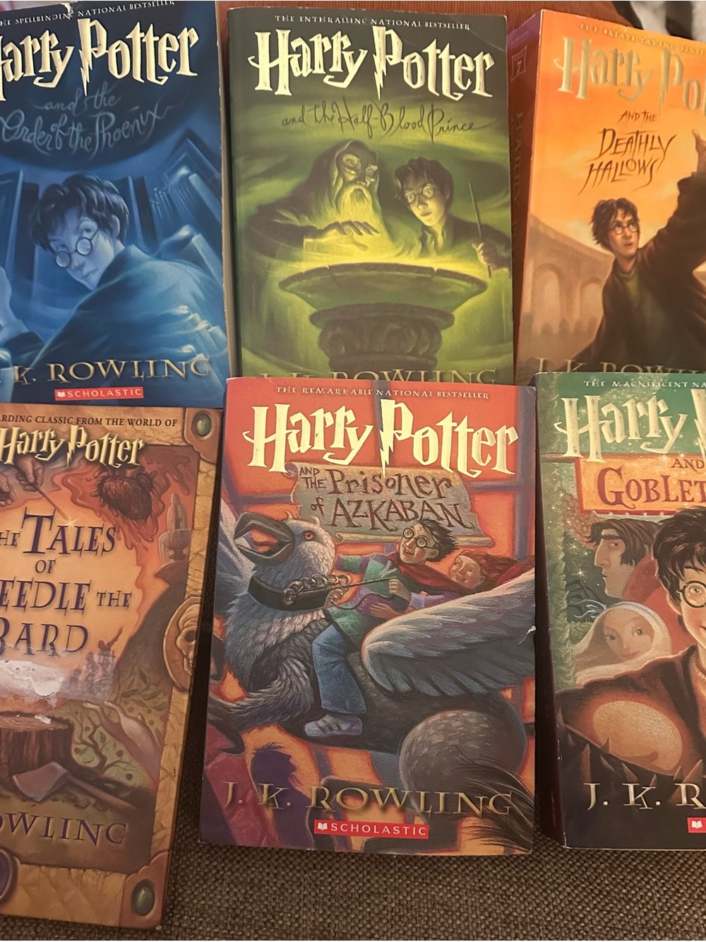Scholastic Harry Potter Book Lot - Blue, Green, Orange, Red Covers
